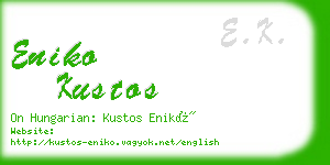 eniko kustos business card